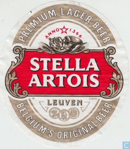 日本でもおなじみのベルギービール、STELLA ARTOIS（ステラ・アルトワ）はルーヴェンで生産。ロゴの下には「LEUVEN」と書かれています。